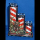 cairn terrier candle holder, holiday candle holder with cairn terrier puppy by Leslie Klipper Stewart of Art by LK Stewart Sunriver OR Bend OR