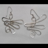 sterling silver earrings, artisan silver earrings, abstract silver earrings by Leslie Klipper Stewart of Art by LK Stewart Bend OR Sunriver OR