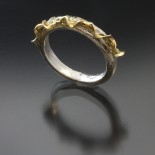 silver ring, fine silver and gold ring, band ring, gold and silver ring by Leslie Klipper Stewart of Art by LK Stewart Bend OR Sunriver OR