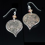 teardrop silver earrings, dangle fine silver earrings, textured silver earrings by Leslie Klipper Stewart of Art by LK Stewart Bend OR Sunriver OR
