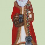 cairn terrier art, cairn terriers and santa art, cairn terrier and santa decorative art by Leslie Stewart of Art by LK Stewart Bend OR Sunriver OR
